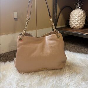 Michael Kors Beige Leather Shoulder Bag